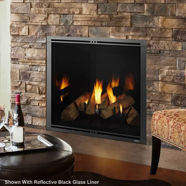 Majestic Marquis II Clean Face Fireplace Comes equipped with the RC400 IntelliFire Touch touchscreen full function hand held remote control with large LCD screen for simple operation