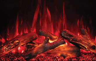 Modern Flames Red Flame Logs On