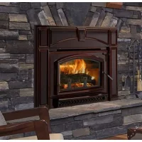 (image for) Quadra-Fire Voyageur Grand Mahogany Wood Fireplace Insert