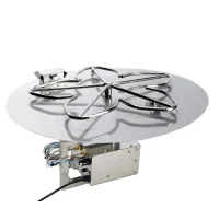 (image for) 18 Inch Round Gas Fire Pit with Electronic Ignition 65,000 BTU