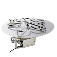 (image for) 42 Inch Round Gas Fire Pit with Electronic Ignition 400,000 BTU