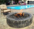 54 Inch Round Gas Fire Pit with Electronic Ignition 400,000 BTU