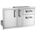Fire Magic Premium Flush Mount 18" X 36" Access Door with Platter Storage & Double Drawer