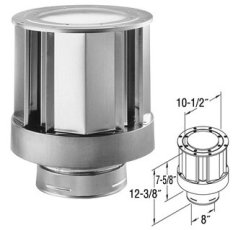 (image for) High Wind Vertical Cap For 5" X 8" Direct Vent Pipe