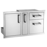 (image for) Fire Magic Premium Flush Mount 18" X 36" Access Door with Platter Storage & Double Drawer