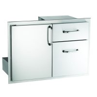 (image for) 30" Wide American Outdoor Grill Storage Door With Double Drawers