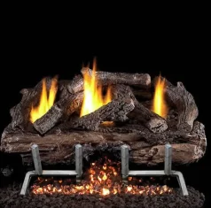 (image for) 24 Inch Vent Free Charred Aged Split Oak Outdoor Gas Log Set