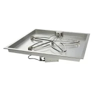 (image for) 18 Inch Square Bowl Gas Fire Pit Kit with Electronic Ignition 65,000 BTU