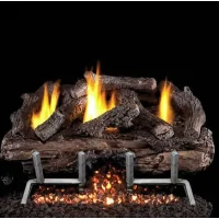 (image for) 18 Inch Vent Free Charred Aged Split Oak Outdoor Gas Log Set