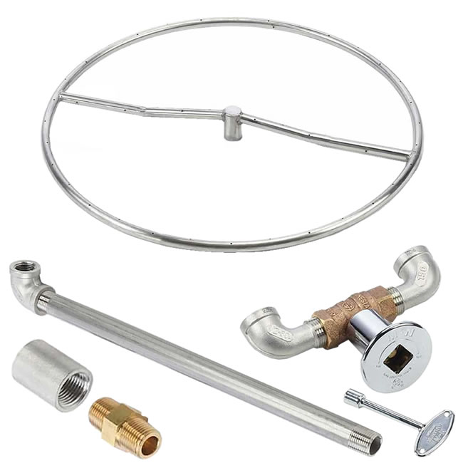 Gas Fire Pit Ring Kit, 24 Inch Stainless Steel Fire Pit Rings