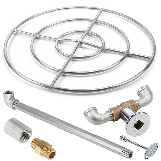 36 Inch Gas Fire Pit Ring Kit, 36 Inch Stainless Steel Fire Pit Ring