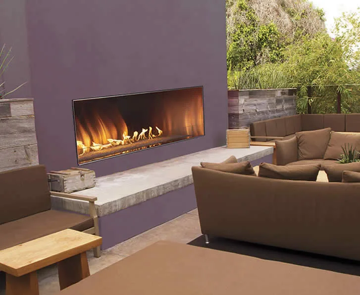 Carol Rose 60 Inch Linear Outdoor Fireplace | Fine's Gas
