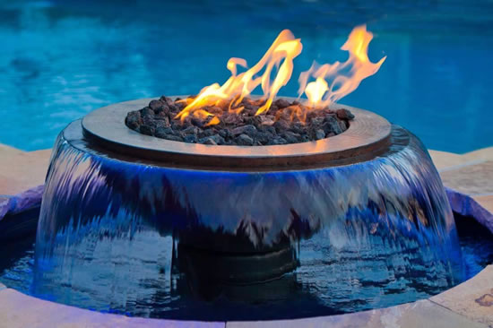 Evolution 360 Gas Fire Pit With Water, Gas Fire Pit With Water Feature