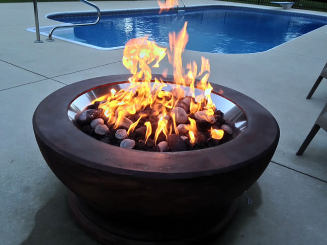 36 Inch Round Gas Fire Pit Insert With, What Size Gas Line For 150 000 Btu Fire Pit