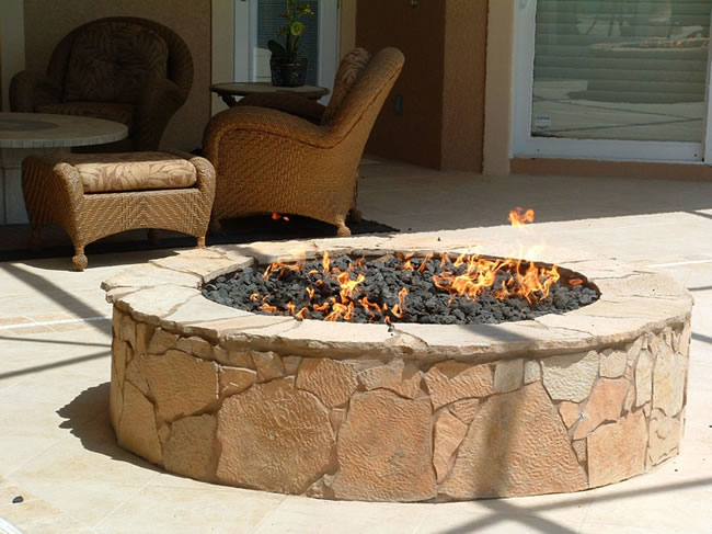 54 Round Pre-Fab Unfinished Gas Fire Pit | Fine's Gas