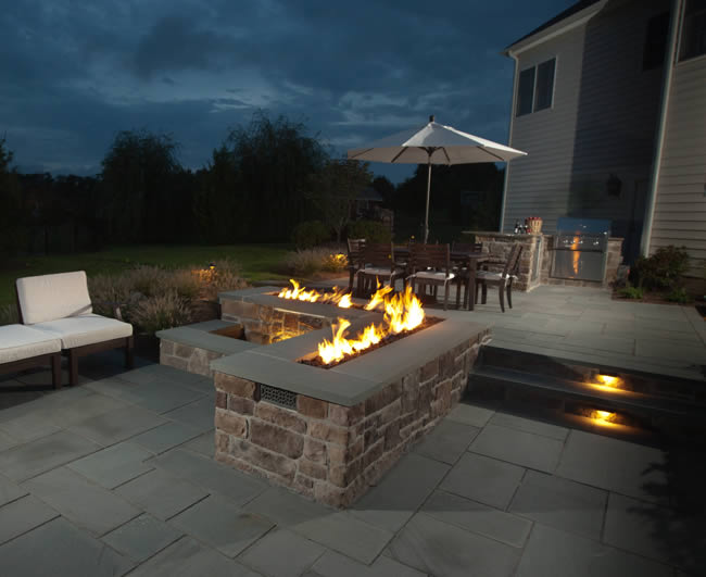 96 Trough Style Linear Fire Pit With, Diy Linear Fire Pit