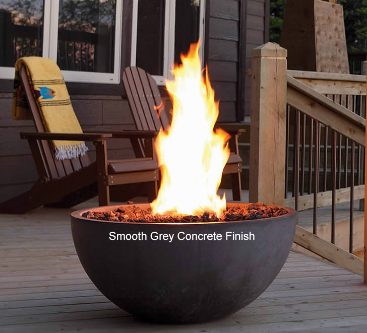 Decorative Concrete Bowl Outdoor Gas, Concrete Gas Fire Pit Bowl