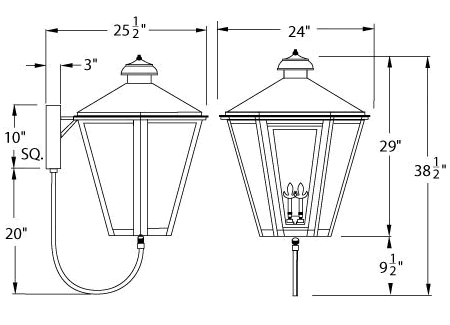 Legendary Lighting Apollo III Wall Mount Gas Light