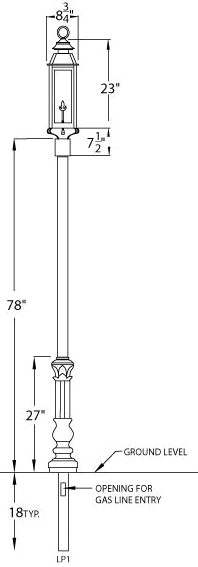 Legendary Lighting Vulcan I Post Mount Gas Light