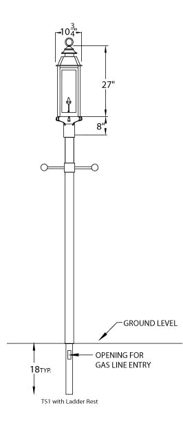 Legendary Lighting Vulcan II Post Mount Gas Light