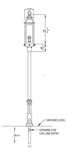 Legendary Lighting Vulcan III Post Mount Gas Light