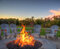 54 Inch Round Gas Fire Pit with Electronic Ignition 400,000 BTU