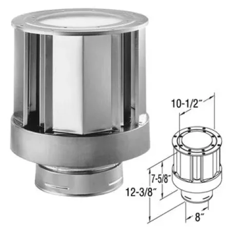 High Wind Vertical Cap For 5" X 8" Direct Vent Pipe