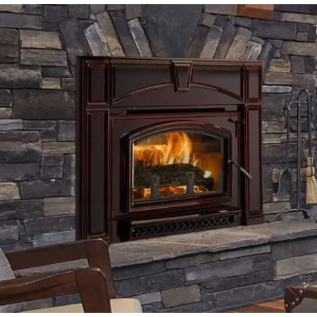 Quadra-Fire Voyageur Grand Mahogany Wood Fireplace Insert