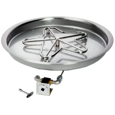 Round Match Lit Gas Fire Pit Kits