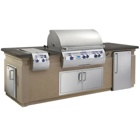 Fire Magic Echelon Outdoor Kitchen Island Package With Refrigerator