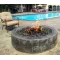18 Inch Round Gas Fire Pit with Electronic Ignition 65,000 BTU