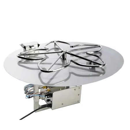 42 Inch Round Gas Fire Pit with Electronic Ignition 400,000 BTU