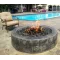 54 Inch Round Gas Fire Pit with Electronic Ignition 400,000 BTU