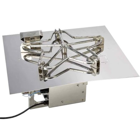 42 Inch Square Gas Fire Pit Kit with Electronic Ignition 400,000 BTU