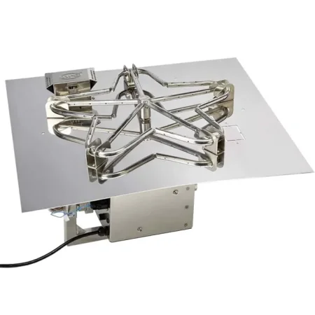 42 Inch Square Gas Fire Pit Kit with Electronic Ignition 400,000 BTU