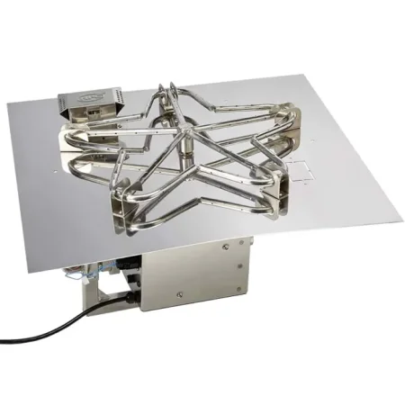 36 Inch Square Gas Fire Pit Kit with Electronic Ignition 250,000 BTU