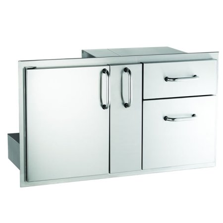 36" Wide American Outdoor Grill Door with Platter Storage & Double Drawer