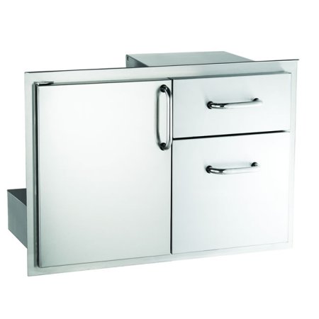 30" Wide American Outdoor Grill Storage Door With Double Drawers