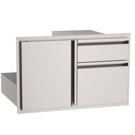 30-Inch Wide American Outdoor Grill Storage Door With Double Drawers