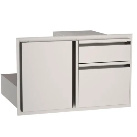30-Inch Wide American Outdoor Grill Storage Door With Double Drawers
