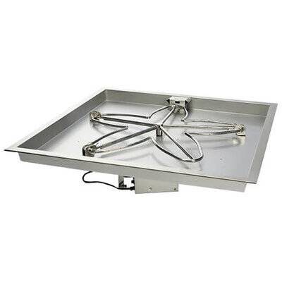 42 Inch Square Bowl Gas Fire Pit Kit with Electronic Ignition 400,000 BTU