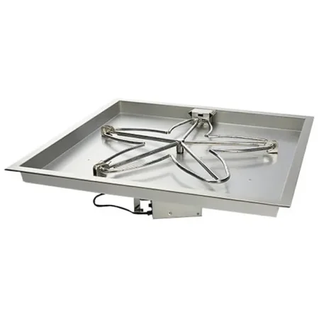 42 Inch Square Bowl Gas Fire Pit Kit with Electronic Ignition 400,000 BTU