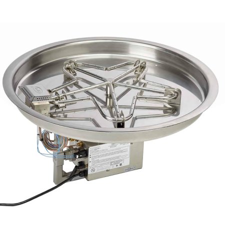 25 Inch Gas Fire Pit Kit 125,000 BTU with Electronic Ignition