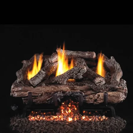 Real Fyre 24 Inch Charred Aged Split Oak with Variable Flame Remote