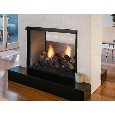 Ventfree See-Thru Fireplace with Multi-Side Log Set