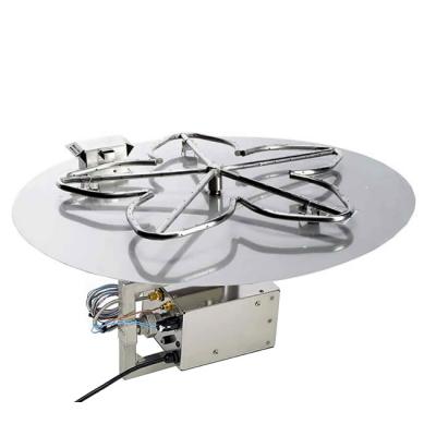18 Inch Round Gas Fire Pit with Electronic Ignition 65,000 BTU