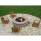 54 Inch Round Gas Fire Pit with Electronic Ignition 400,000 BTU