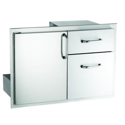 30" Wide American Outdoor Grill Storage Door With Double Drawers