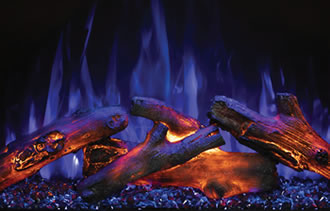 Modern Flames Blue Flame Logs On