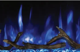 Blue Flames And Embers